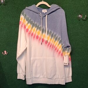 Feat Men's Blue and White Hoodie